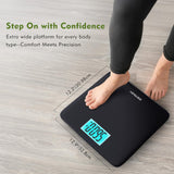 ZOETOUCH 560lbs Bathroom Scale for Body Weight Over 500 lbs, Accurate Digital Weighing Machine with Wide Platform 12.2" x 12.9", Large Backlit LCD Display,High Capacity for Heavy Duty Seniors