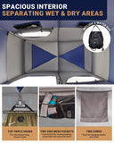 KingCamp Camping Shower Tent, Portable Outdoor Privacy Toilet & Changing Tent Windproof & Waterproof Easy Setup 1 or 2 Room Shelter with Shower Bag for Camping Hiking Beach