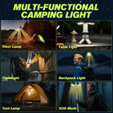 SakerPlus Portable Camping Light, 14000mAh Telescopic Camping Lantern with Rechargeable Power Supply, Dimmable Magnetic Tent Lamps 6000 Lumen Outdoor Work Lights for Hiking,Camping,Home Emergency