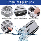 482 Pcs Fishing Gear Equipment Kit, Fishing Tackle Box with Tackle Included Backpack Lures Hooks (Khaki) Sosation