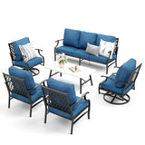 MIXPATIO 6-Piece Patio Conversation Set, Swivel Chairs, Coffee Table