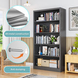 Adjustable 5-Tier Bookcase with High Weight Capacity,Bookshelves and Bookcases for Living Room,Offic