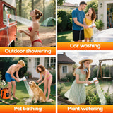 Portable Camping Shower, Camping Shower Pump with Filter, Shower Head with LED Light, Immersion Heater, Foldable Bucket, Summer Beach, Outdoor Camp Showering, Hiking, Pet Bath, RV Car Wash,Water Plant