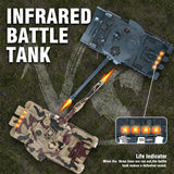 RC Tank Set,1/24 RC Battle Tank Set Toy Tanks with Life Indicators and Spray,2.4G Remote Control with Realistic Sounds and Lights,RC Army Toys for Boys Age 6+ Year Old Gifts for Kids and Adults