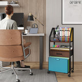Homsorout Rolling File Cart with Wheels - Utility Storage Cart with Drawers for Office, Home, Classroom Organization, Rolling Cart