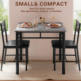 Dining Table Set for 2, Small Kitchen Table with Upholstered Chairs for Kitchen & Dining Room