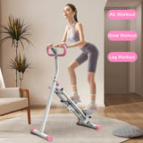 Borcolo Stair Stepper for Home, Vertical Climber Machine for Full-Body Exercise, Portable Stair Home-Upgrade Climber Fitness Equipment with Stable Frame Adjustable Handlebar for Women Men, Pink