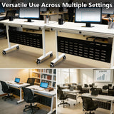 Modern Conference Table, 47.2'' Folding Conference Tables with Wheel, Flip Top Mobile Meeting Table