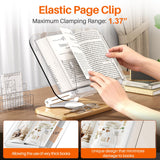 BYMECOST Acrylic Book Stand for Reading, 360°Rotating Book Holder, White