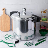Kritkin 24qt Pressure Cooker for Canning Pressure Canner Supplies Kit, 6 Canning Supplies Stainless Steel Steam Rack Gauge, Silver
