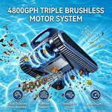 Automatic Robotic Pool Vacuum Cleaner for Inground & Above Ground Pools,Cordless Pool Vacuum Robot Wall Climbing Waterline Cleaning, Smart Navigation, 180-Min Runtime up to 2150 Sq. Ft., Self-Parking