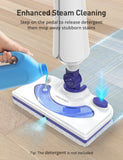 1300W Steam Mop Cleaner with Detergent Dispenser, 25s Fast Heating Floor Steamer for Hardwood and Tiles, Lightweight Carpet & Upholstery Steamer with 2 Washable Pads