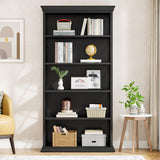 Tribesigns 6-Tier Bookcase Set of 2, 71 Inches Industrial Bookshelves and Bookcases, Floor Standing 5 Shelf Display Storage Shelves Tall Bookcase for Home Office, Living Room, Bed Room, Black
