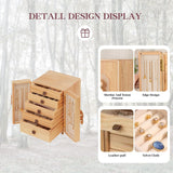 KAOTGOT Jewelry Box for Women Girls, Wooden Jewelry Box Organizer Functional With Drawers, 5 Layers Jewelry Organizer for Earring, Ring, Necklace, Bracelets