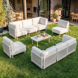 LayinSun 9 Pieces Patio Furniture Set with Coffee Table