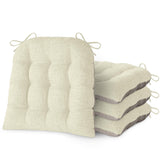 Chair Cushions for Dining Chairs Set of 4 Durable D-Shaped Seat Cushions with Non-Slip Backing Secure