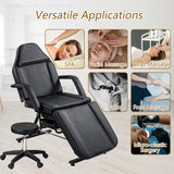 Favfurish Massage Salon Tattoo Chair,Multi-Purpose 3-Section Facial Bed Table, with Hydraulic Stool and Two Trays, Adjustable,fit for Beauty,Barber,Spa,Easy to Assemble, Pink