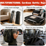 FlowViva 2-in-1 Ropeless Battle Rope & Vibration Bar, Portable Cordless Fitness Ropes for Home Gym, Strength Building, HIIT Training & Low-Impact Aerobic Training for Men and Women, Black