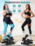 Steppers for Exercise at Home, Mini Stepper with Resistance Bands, Portable Stair Stepper 330LBS Weight Capacity, Adjustable Height Stepper Machine with LED Monitor for Full Body Workout