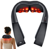 Shiatsu Neck and Back Massager with Heat, Corded Deep Tissue Shoulder Massager for Pain Relief, 3D Kneading Nodes, Eligible for FSAHSA Electric Massage Pillow for Home Office Car, Gift for Men Women