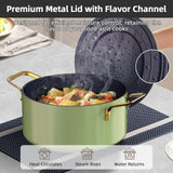 Nuwave Lux LE 13Pc Ceramic Cookware Set with Elegant Gold Handle, PFAS Free