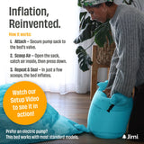 Jirni Toddler Camping Bed with Bumpers & Pump Sack – Ultralight, Compact & PVC-Free Inflatable Kids Travel Bed in 40D Ripstop Nylon for Camping & Family Travel
