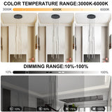 BESTWEST 118" Modern LED Chandelier, Clustered Led Pendant Light, 12-Lights Dimmable High Ceiling Large Hanging Lighting Fixture for Loft Villa Living Room Stairs Foyer (Black-80W-12 Lights)
