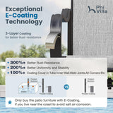PHI VILLA 5 Pcs Patio Dining Set for 4, Swivel Mesh Chairs, Grey