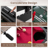 GYMAX 3 in 1 Multi Game Table, Swivel Combo Game Table with Foosball, Billiards & Table Tennis, Rod Storage Rack, Space-Saving Design for Family Night, Home, Game Room, Office