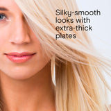Conair Double Ceramic Flat Iron, 1½-inch Flat Iron, 5 Heat Settings Up to 410°F, Extra-Wide Floating Plates, For All Hair Types and Textures, White