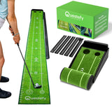 Putting Green Indoor | Wrinkle-Free Golf Mat with Auto Ball Return | Non-Slip Surface & Alignment Markings for Accurate Putting Practice at Home, Office & Outdoors | Improve Stroke Control & Precision