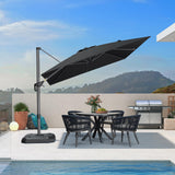 PURPLE LEAF Patio Outdoor Umbrella 9' x 9' Square All-Weather Black