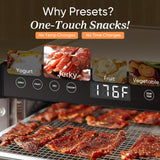 COSORI Food Dehydrator for Jerky, 176°F Temperature Control, 5 Stainless Steel Trays with 5.1 ft² Drying Space, 4 Presets, 48H Timer, for Dog Treats, Meat, Fruit, Veggies, Snacks, Bright-Silver