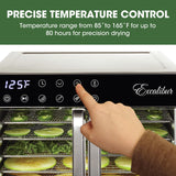 Excalibur Food Dehydrator 8-Tray for Jerky, Fruit, Vegetables, Herbs, Pet Treats, 7.2 Cu Ft Drying Space with Adjustable Temperature Control and 80 hour digital timer, 8-Tray, Stainless Steel