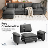 PHI VILLA Oversized Sectional Sofa L Shaped 5-Seat Modular Cloud Couch