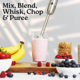 Zulay Kitchen 4-in-1 Immersion Blender 800W Hand Blender Set with Whisk, Milk Frother & 600ml Cup, 12-Speed Stick Blender with Turbo Mode for Soups, Smoothies, Sauces, Purees & Baby Food (Gray)