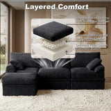 NABUMI 107'' Modular Sectional Sofa with Storage, L-Shaped Boneless Couch