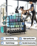 Staransun Staransun Weight Rack for Dumbbells - Widened Home Gym Storage Rack - Dumbbell Rack with 4 Flexible Wheels and Unique Storage on Both Sides Staransun