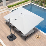 PURPLE LEAF Patio Umbrella 9' x 11.5' All-Day Shade Control White