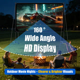 XIAOHUI 120 inch Outdoor Projector Screen with Stand, Portable Projector Screen with Carry Bag Windproof Fixing Rope Set, 4K Anti Light Glare Movie Projection Screen for Room Outside Home Theate