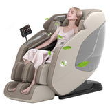 4D Full Body Massage Chair, SL Track Recliner with Backlit Touch Pad, Negative Ion Purification, Aromatherapy, 20 Auto Programs, Yoga Stretching, Auto Body Scan - Brown
