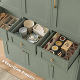 HITHOS 72" Tall Kitchen Pantry Storage Cabinet w/Drawers & Shelves, Green