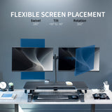 VIVO 36 inch Standing Desk Converter with Dual Monitor Mount Arms for up to 30 inch Screens