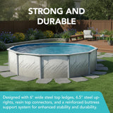 Puri Tech 15' x 52" Lakeview Above Ground Swimming Pool Set with Liner, Filtration System, Skimmer, Ladder, Liner Pad, and Pool Cove for Complete Backyard Swimming Pool Setup