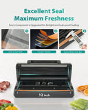 Zachvo Dual Pump Vacuum Sealer for Food Storage & Sous Vide, Handle Lock, Double Heat Seal 5mm Wide, Built-in Cutter & Bag Roll Storage, External Vacuum Port, Dry/Moist Modes, Starter Kit Included