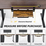 ETHU Small Keyboard Tray Under Desk with Metal Rail, 19.7x11.8", Walnut
