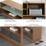 Modern Cubicle Office Workstation Desk with Privacy Panels, Modular Multi-Person Partition Desk, Computer Desk with Storage & for Office, Call Center & Team Workspace (B-Right, 1 P)