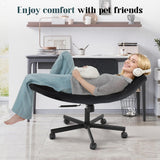 Criss Cross Chair with Wheels & Adjustable Armrests, PU Leather Computer Vanity Desk Chairs for Home, Office