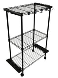 Old Cedar Outfitters Rolling Rod Cart and Tackle Trolley Holds 12 Rod and Reel Combo for Garage and Home Storage