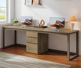 Tribesigns 78.7'' 2 Person Computer Desk with 3 Drawers, Extra Long Double Office Desk with Storage, Modern Dual Study Writing Table Workstation for Home Office, Rustic Brown